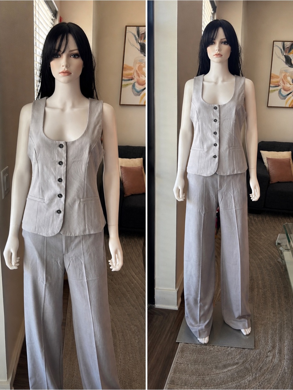 Chic Neutral Vest & Pants Set NWT | Minimalist Outfit | Office / Brunch Look